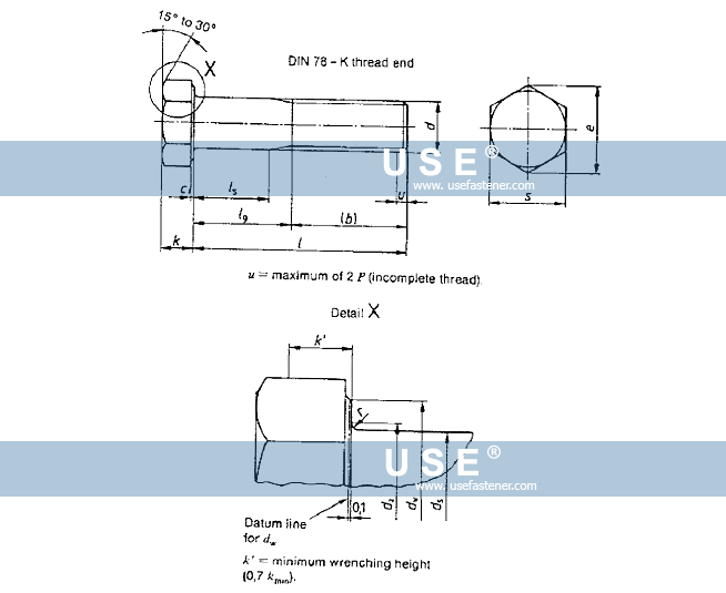 DIN 960 - hexagon head bolts with fine pitch thread
